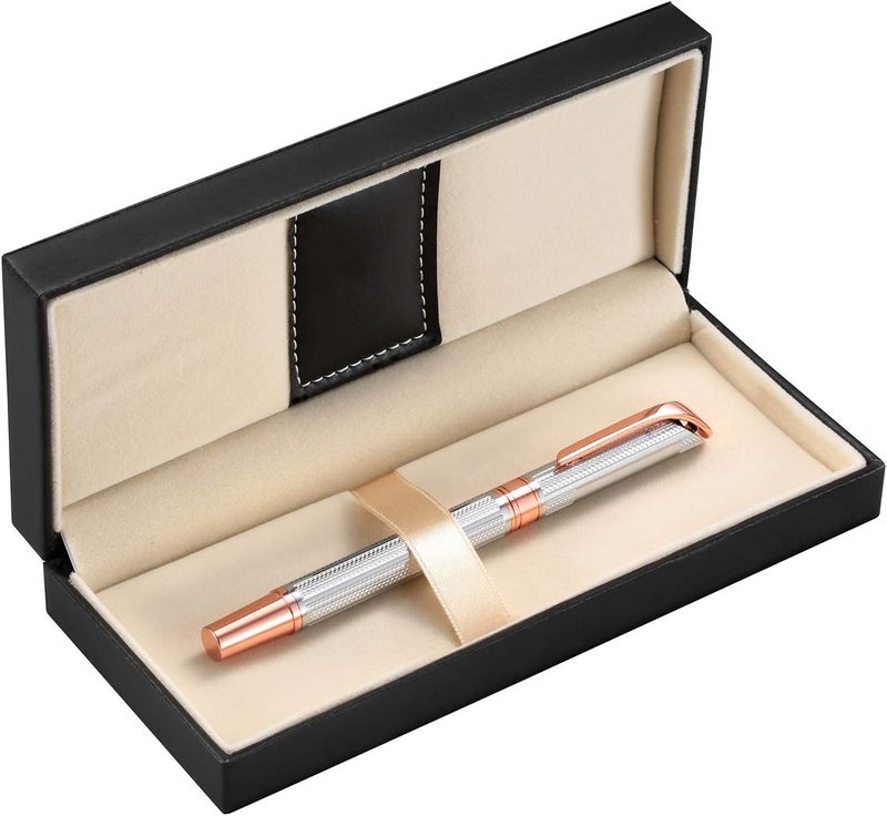 Penneed Rollerball Pen with Gift Set, Gel Pen for Men, Women, Business, Party&Wedding Black Ink 0.7mm G5 (Gold-Sliver) - Image 1